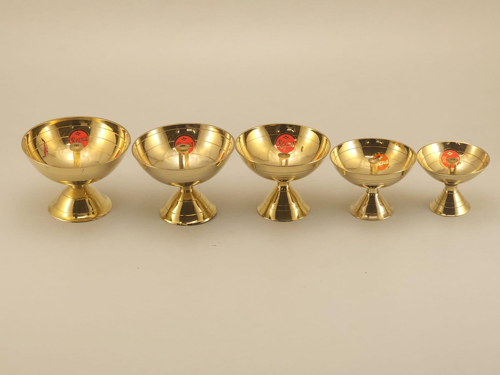 Plain Brass Diya Pair – Traditional Oil Lamp Design