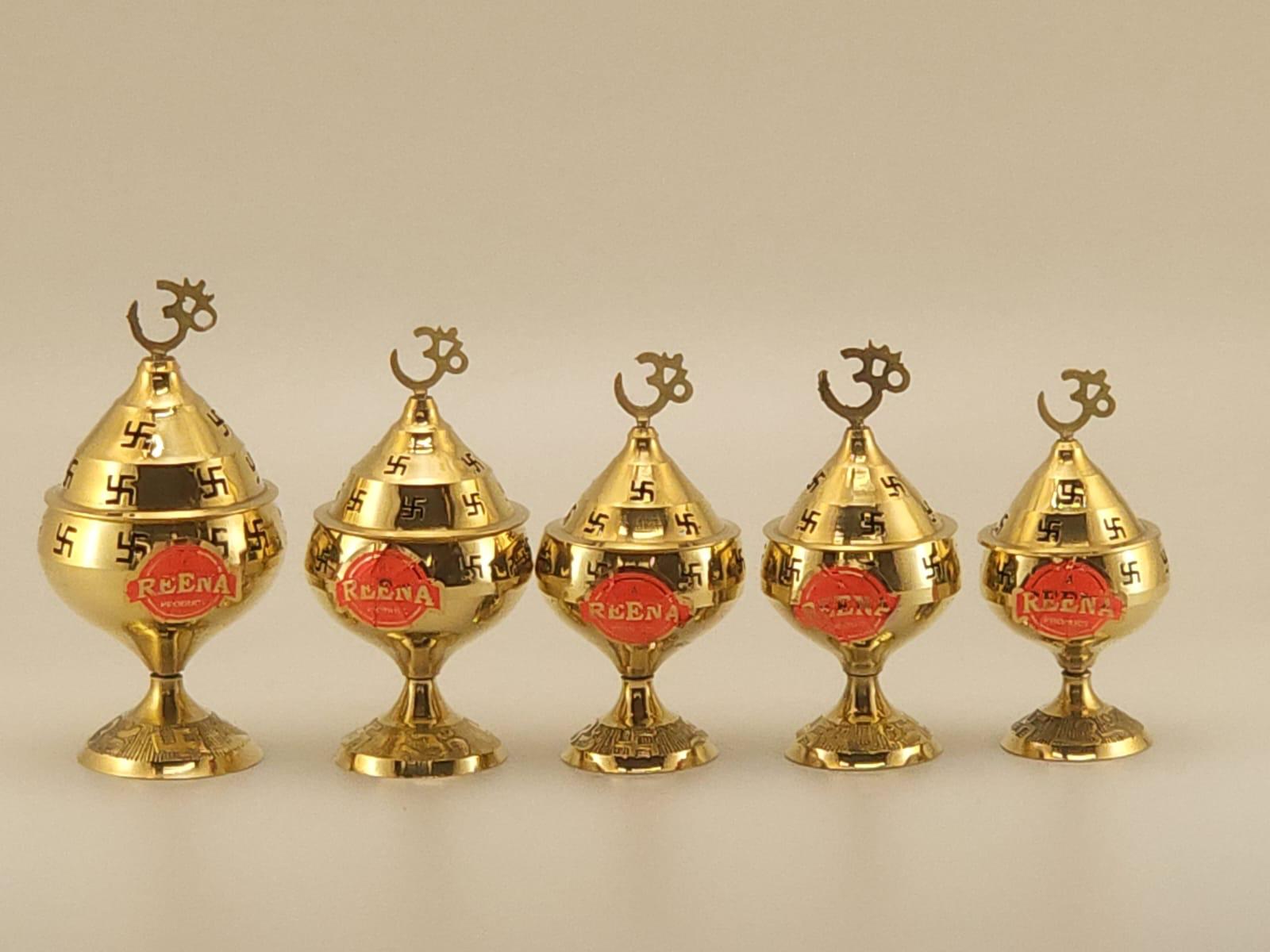 Om Symbol Brass Dhoop & Camphor Burner – Temple Series
