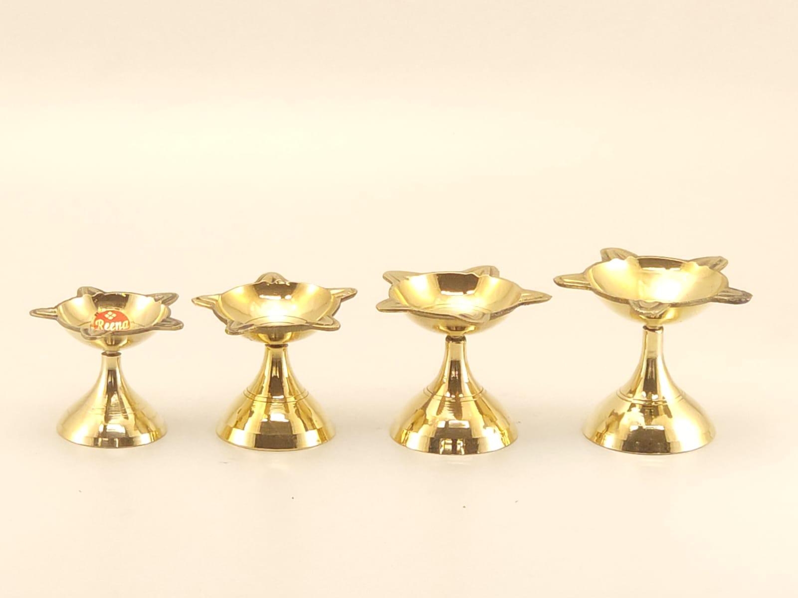 Star Design Brass Diya Oil Lamps