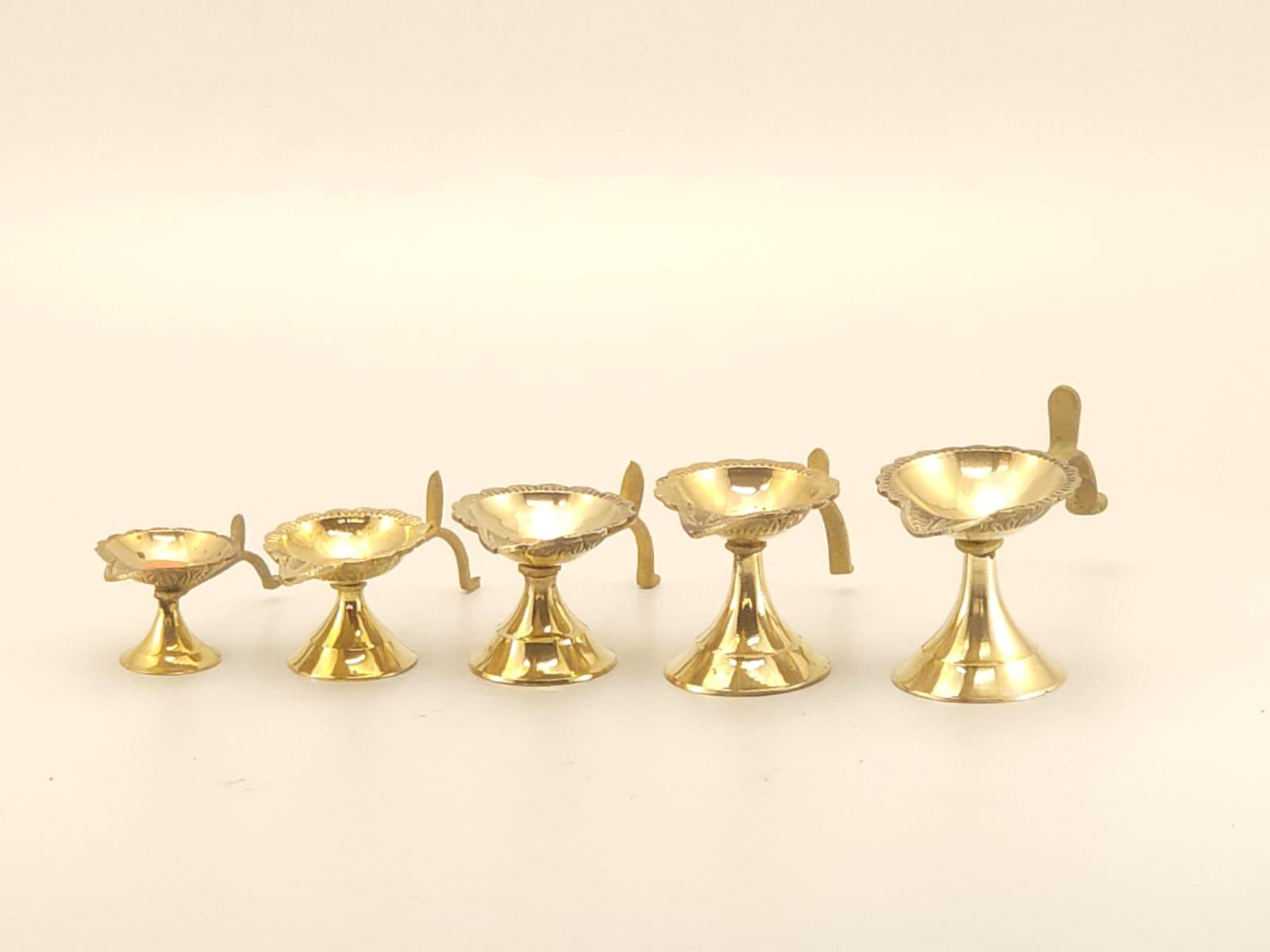 Traditional Brass Deepam Diya – Different Sizes