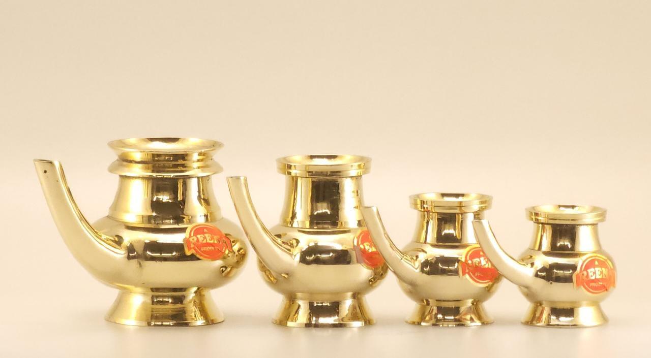 Traditional Brass Pooja Kalash with Spout – Ritual Water Pot