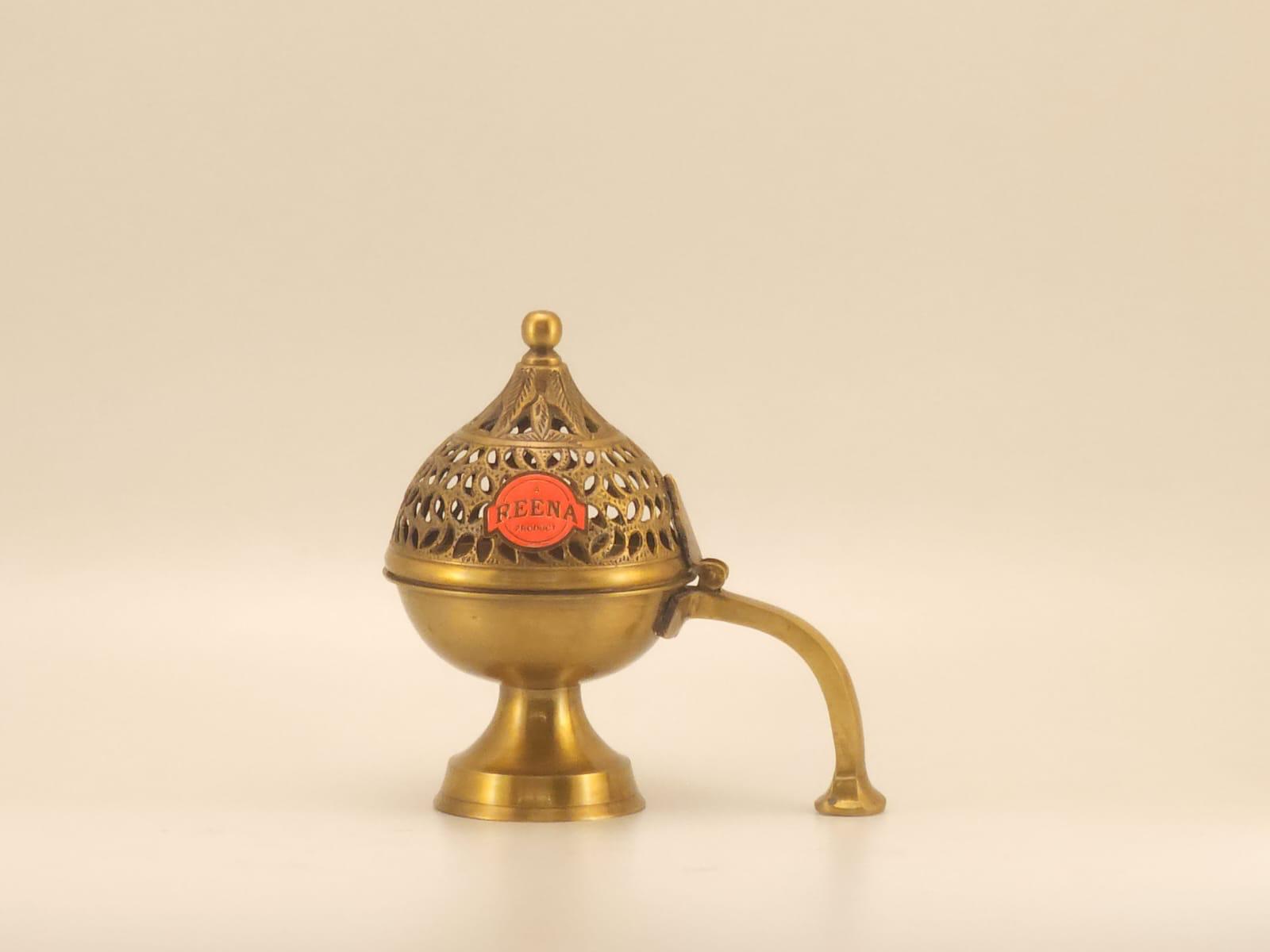 Brass Loban Burner – Traditional Dhooni & Incense Burner for Home & Office Purification