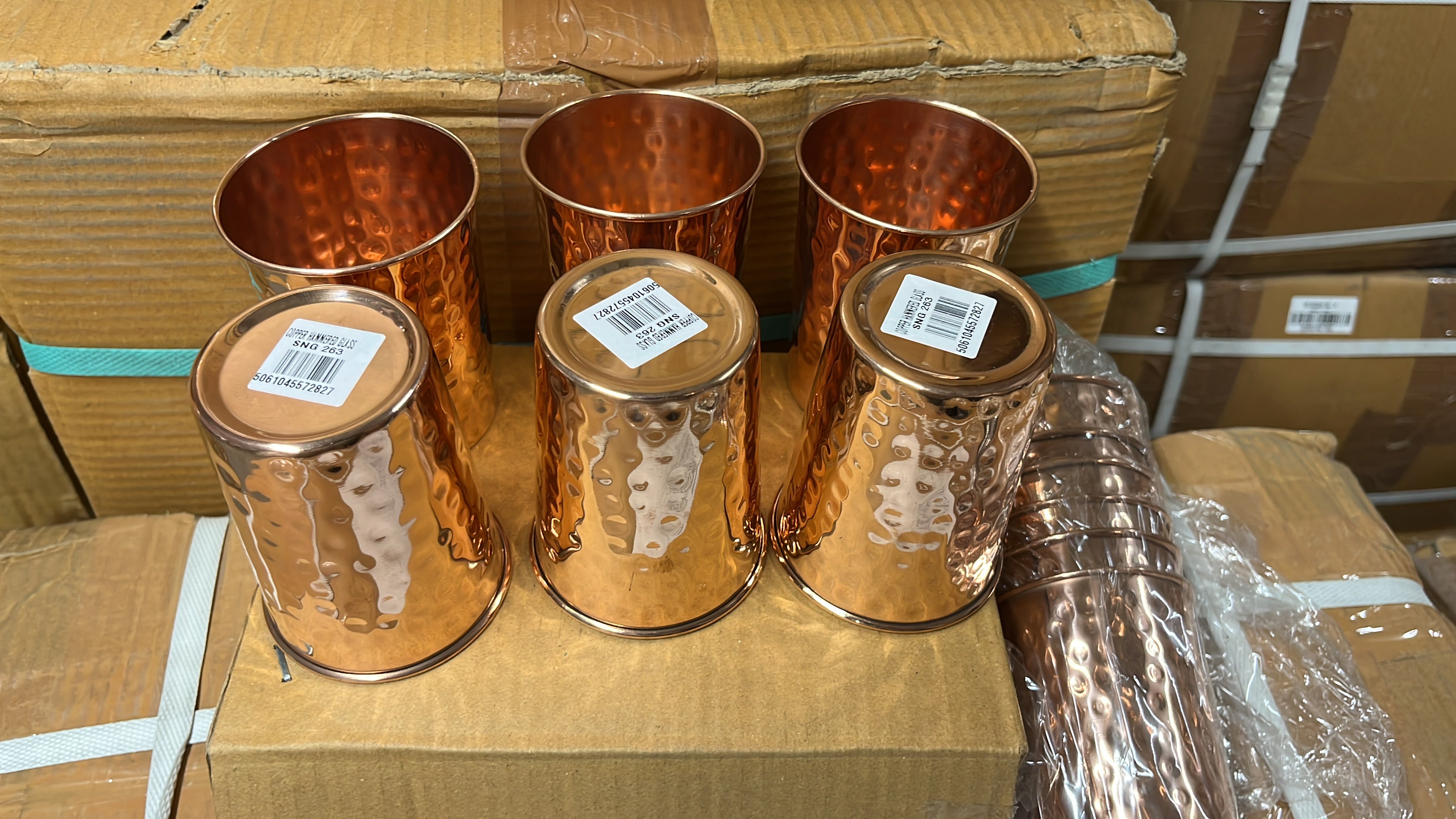 Copper Hammered Glass