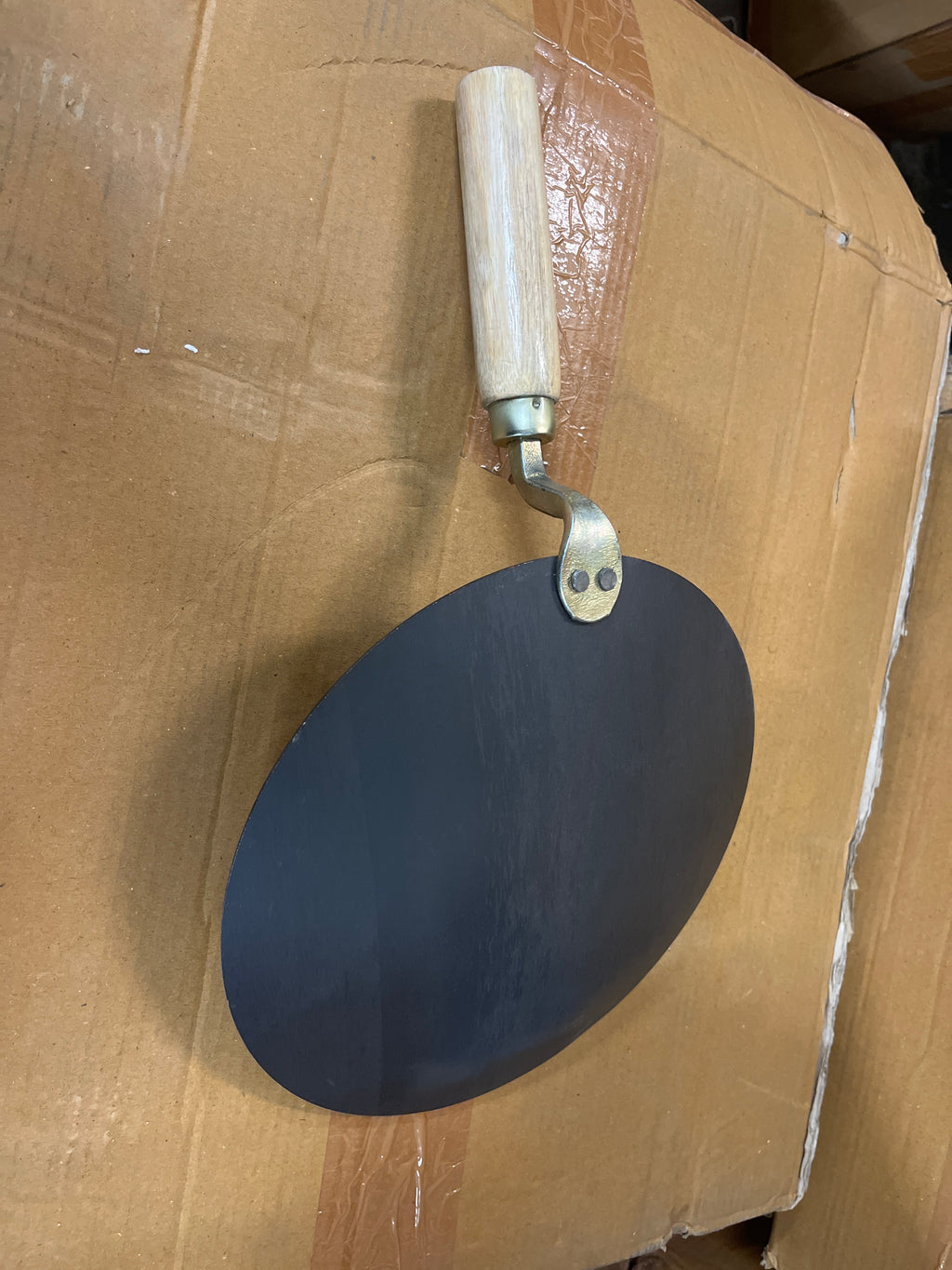 Iron Tawa With Wooden Handle 12''