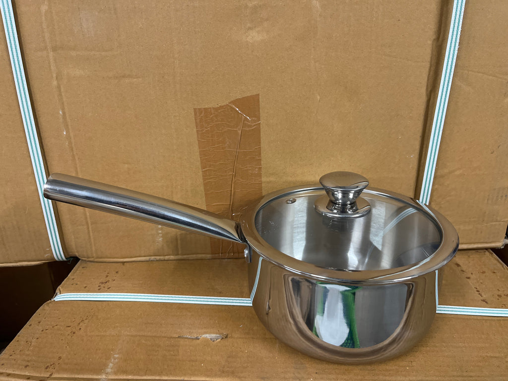 Triply Sauce Pan Pipe Handle W/Glass  14*18