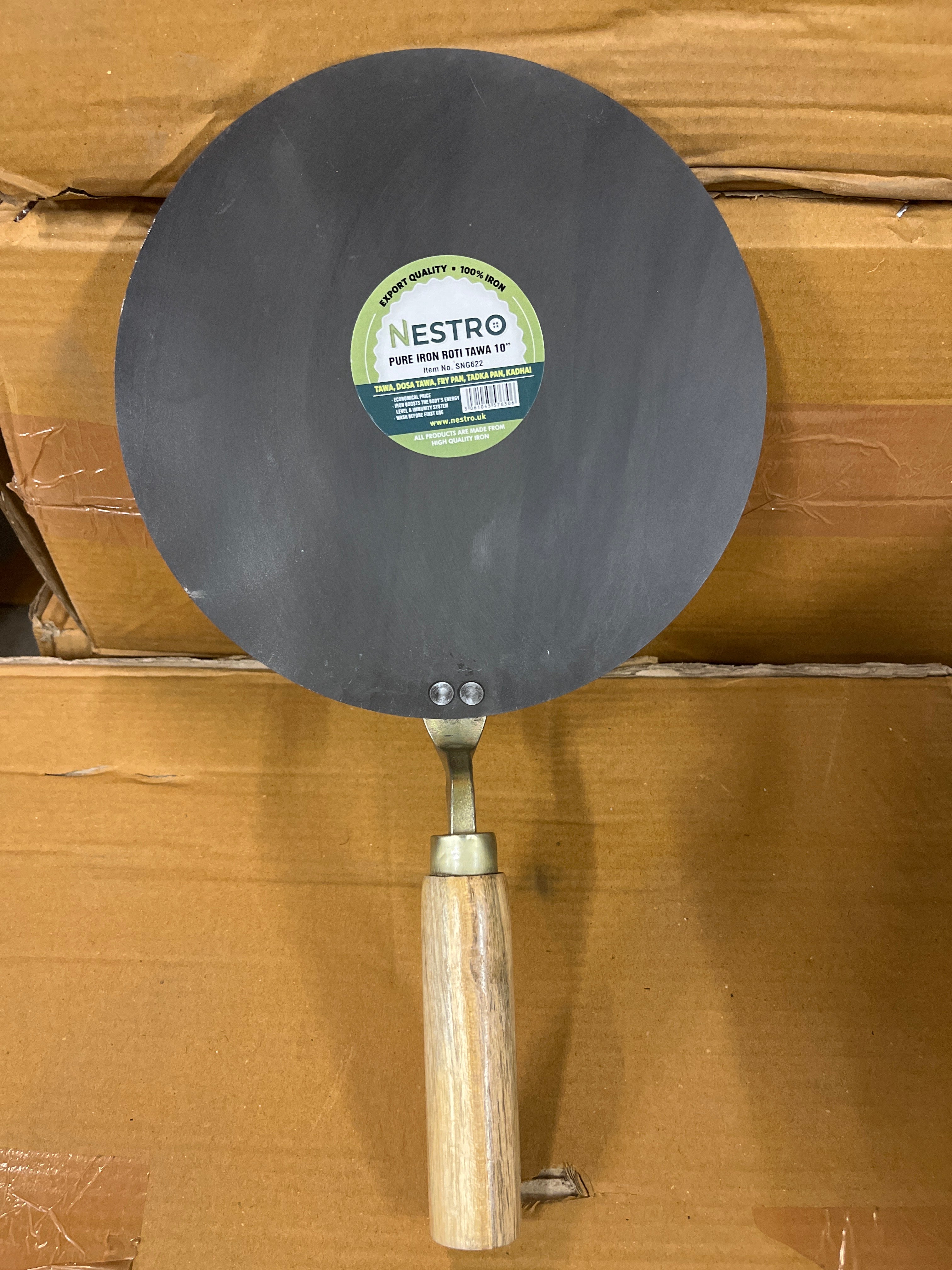 Iron Tawa With Wooden Handle 12''