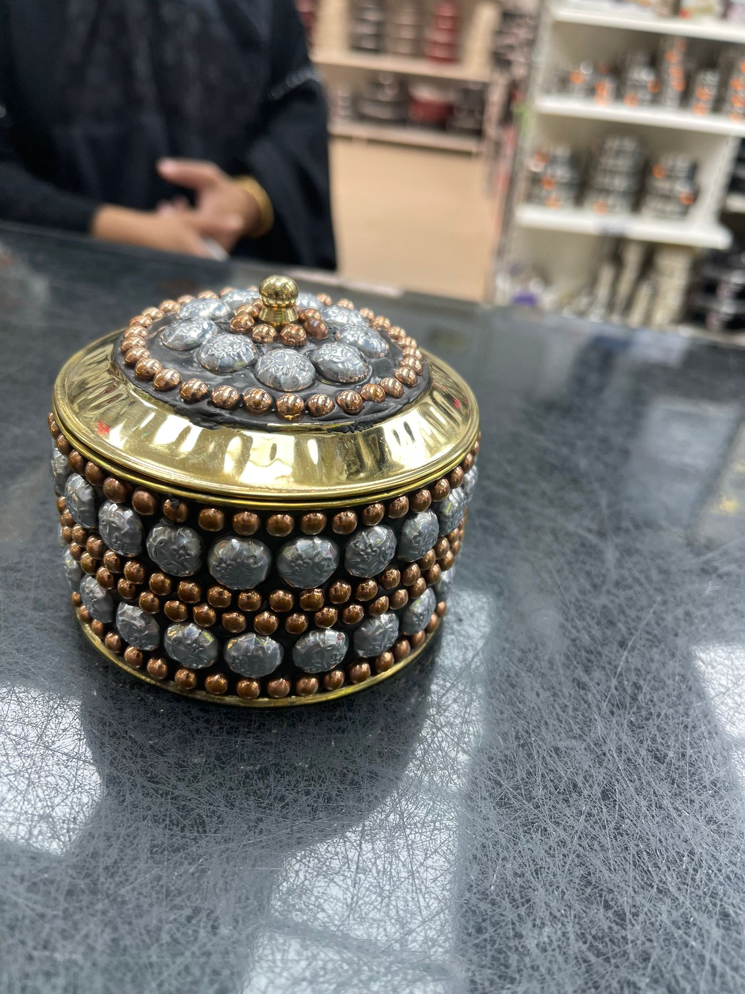 Handcrafted Brass Sindoor Box