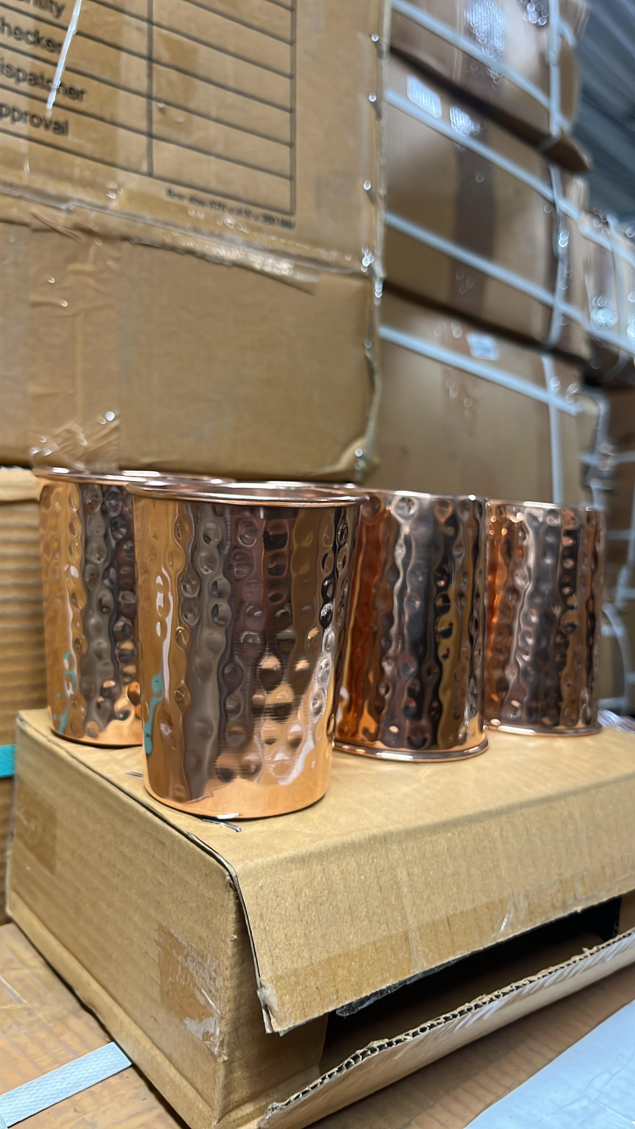 Copper Hammered Glass