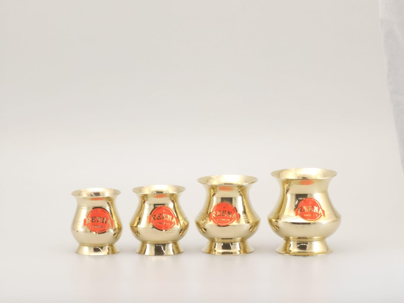 Traditional Brass Kalash Set – 4 Size Assortment