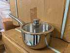 Triply Sauce Pan Pipe Handle W/Glass  14*18