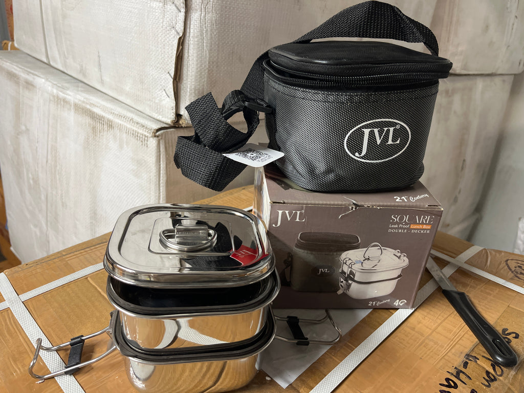 SS Square Double Leak Proof tiffin