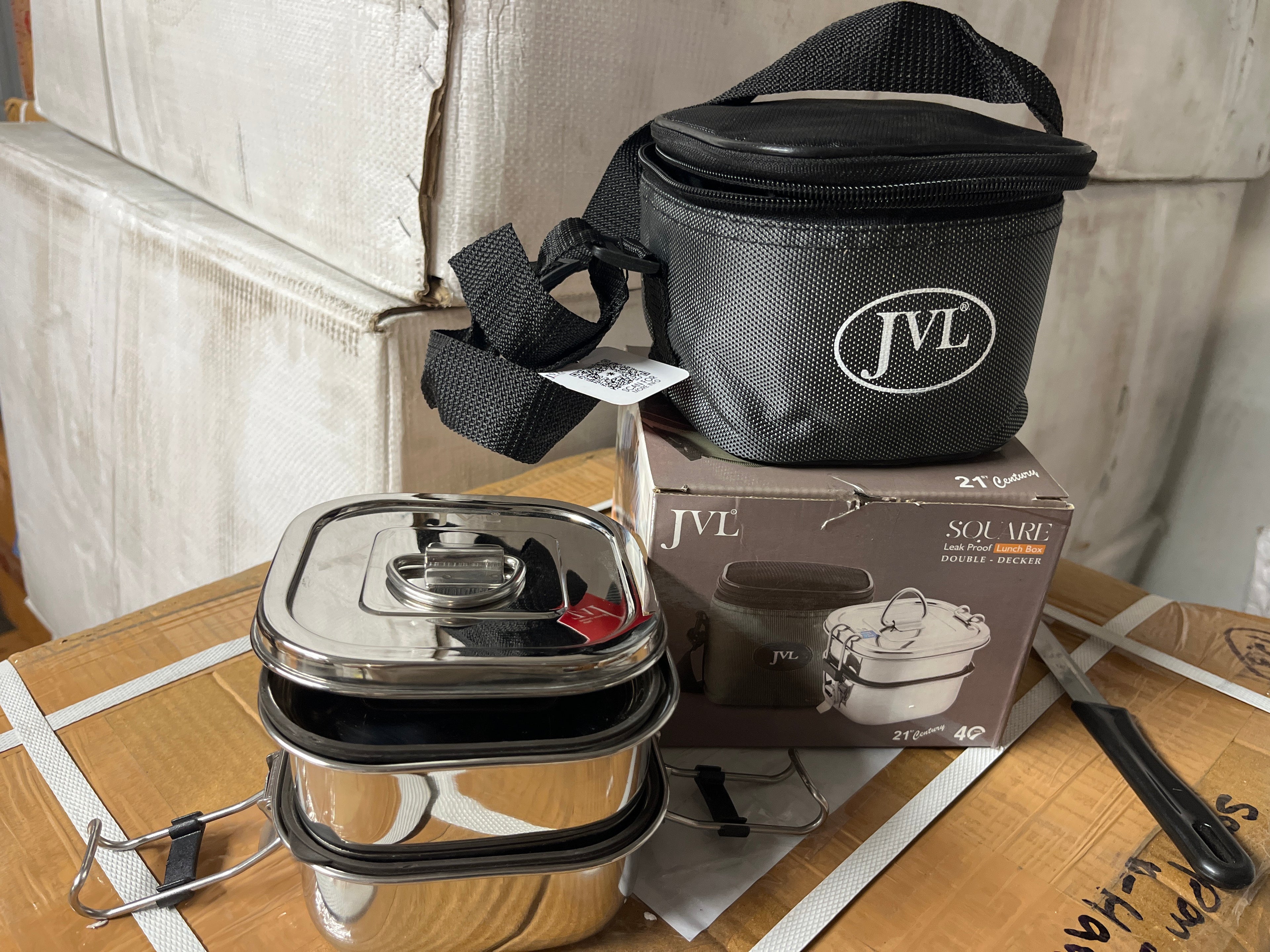 SS Square Double Leak Proof tiffin
