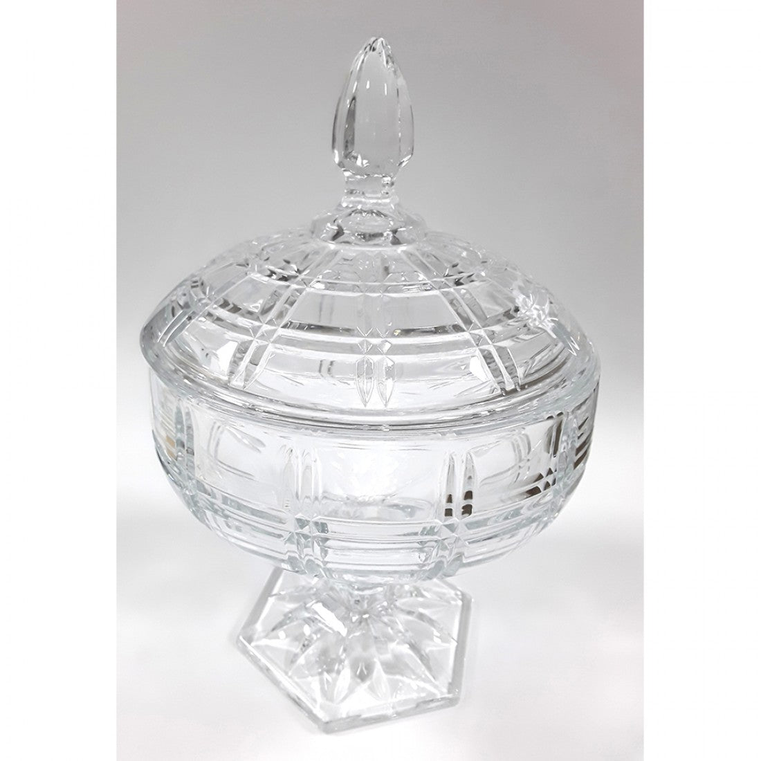 LARGE FOOTED GLASS CANDY DISH AND LID DSTG1041