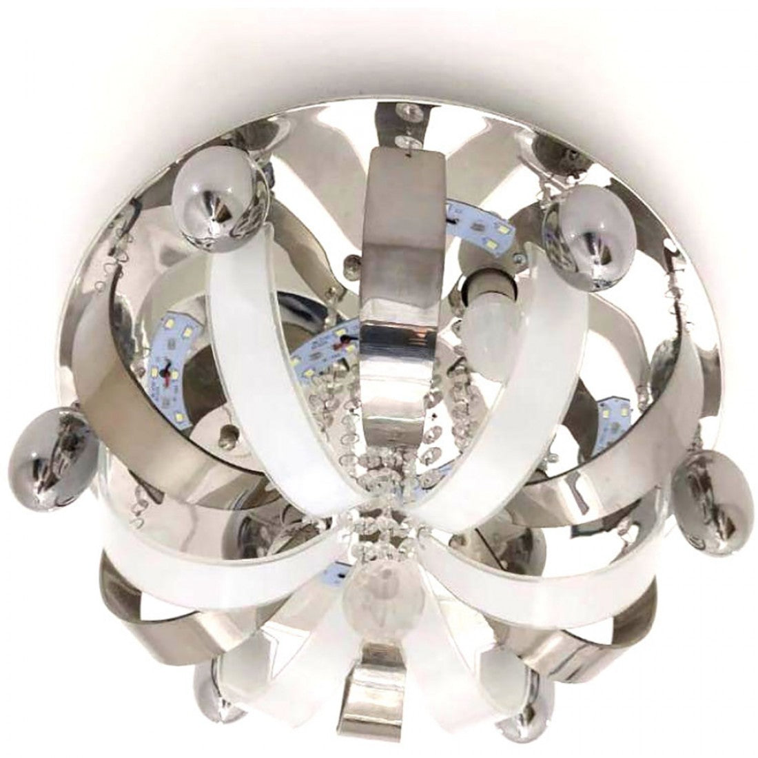 CHANDELIER WHITE/SILVER 40CM 8915-400
