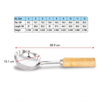 Stainless Steel Short Wooden Handle Udipi Ladle