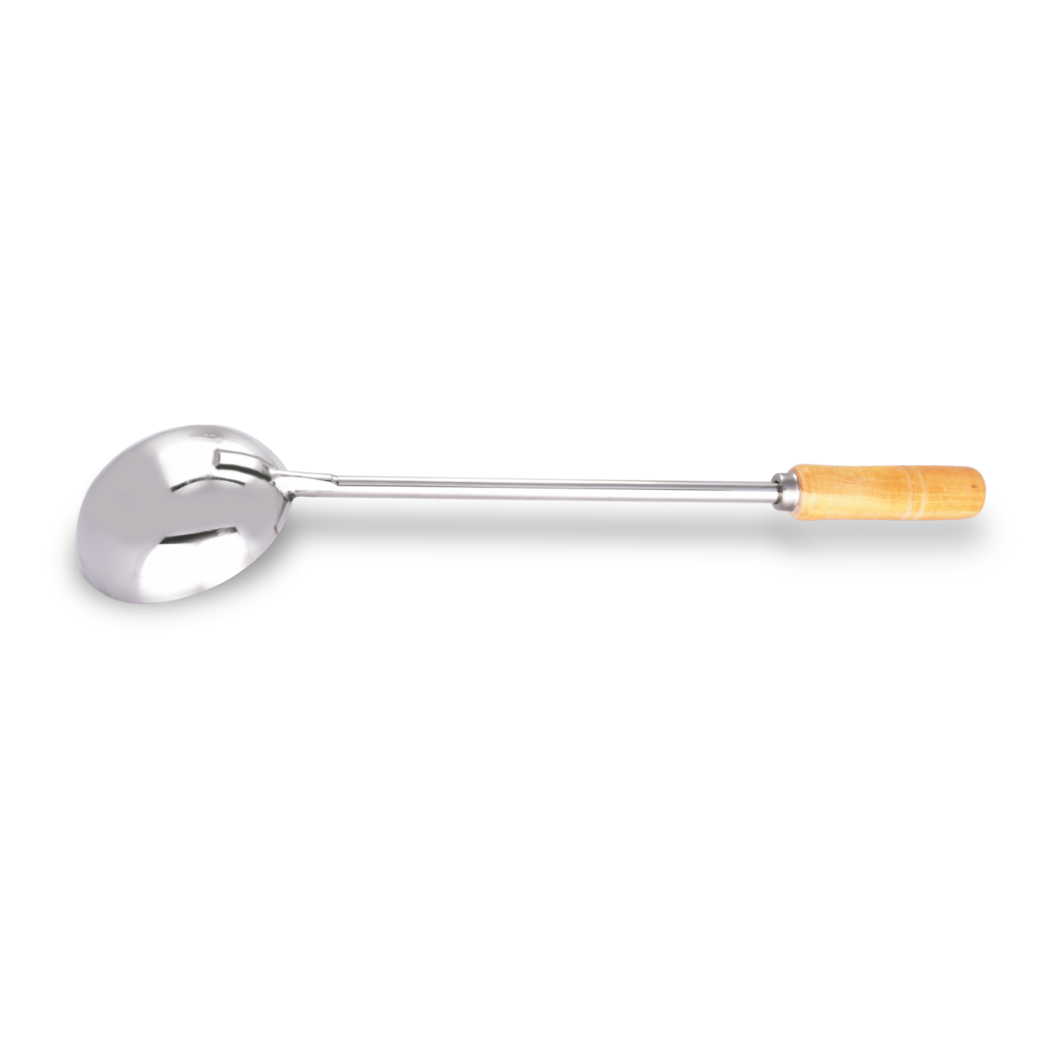 Stainless Steel  Patti Udipi Ladle With a Wooden Handle