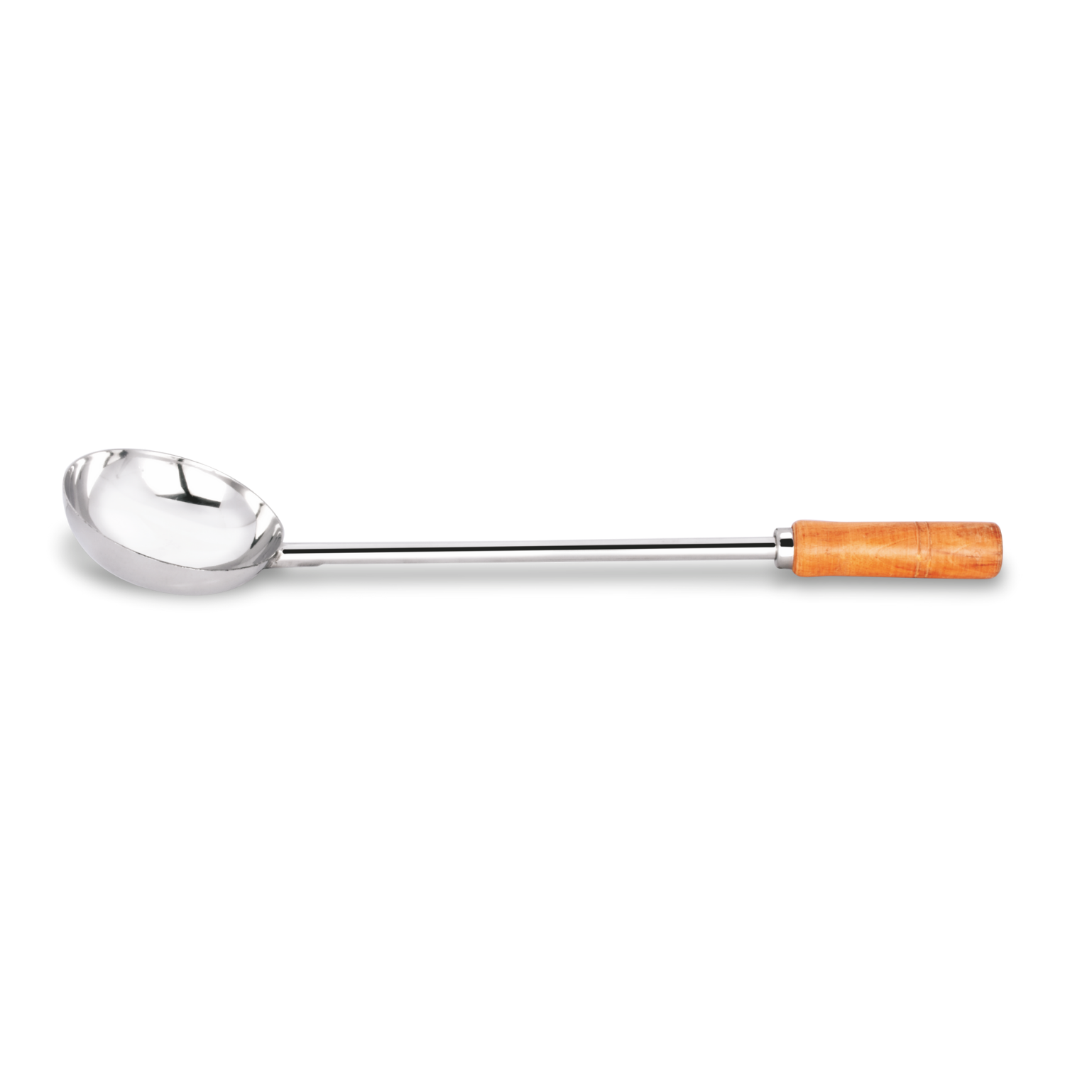 Stainless Steel  Patti Udipi Ladle With a Wooden Handle