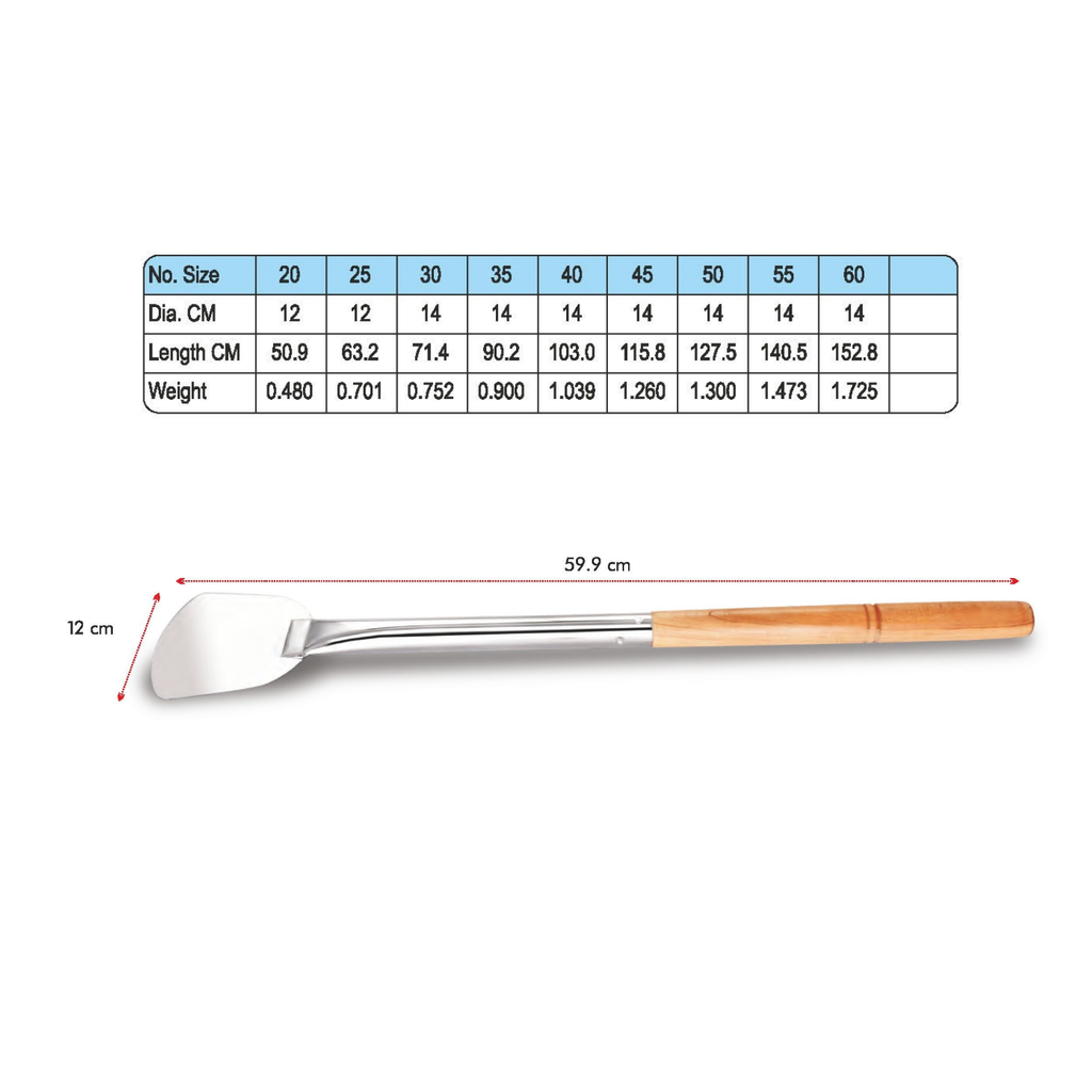 Stainless Steel  Long Wooden Handle Palta