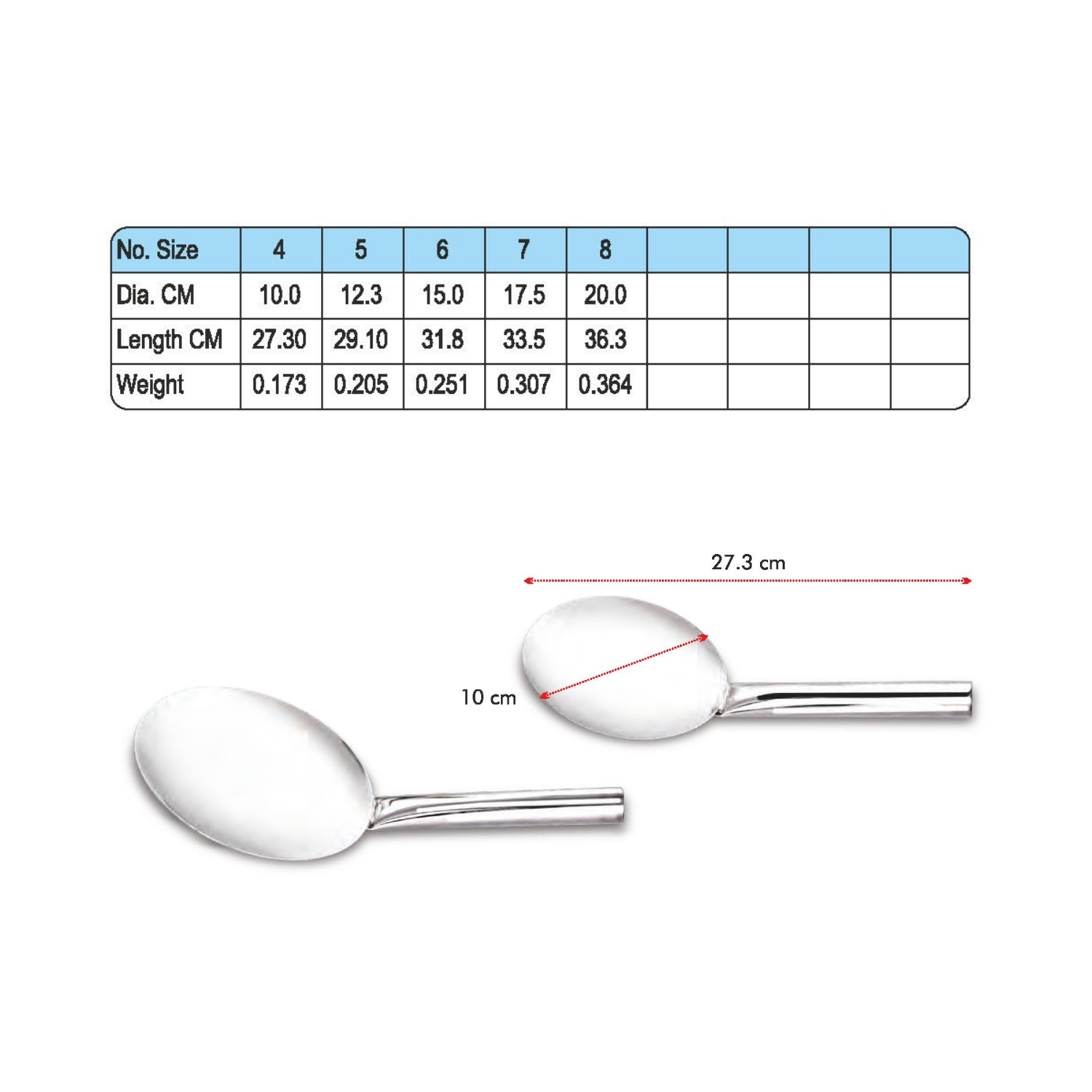 Full Stainless Steel Plain Short Handle Zara