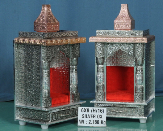 Handcrafted Silver and Copper Home Temple or Mandir