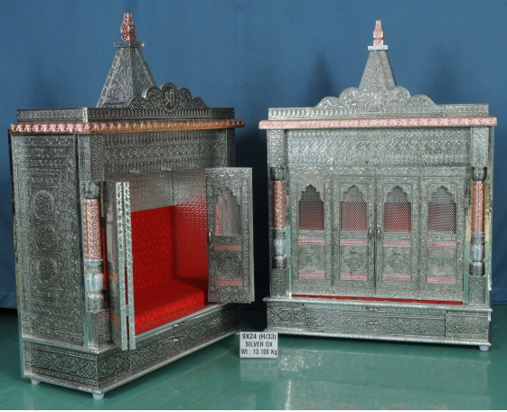 Silver Oxidized Handcrafted Home Temple