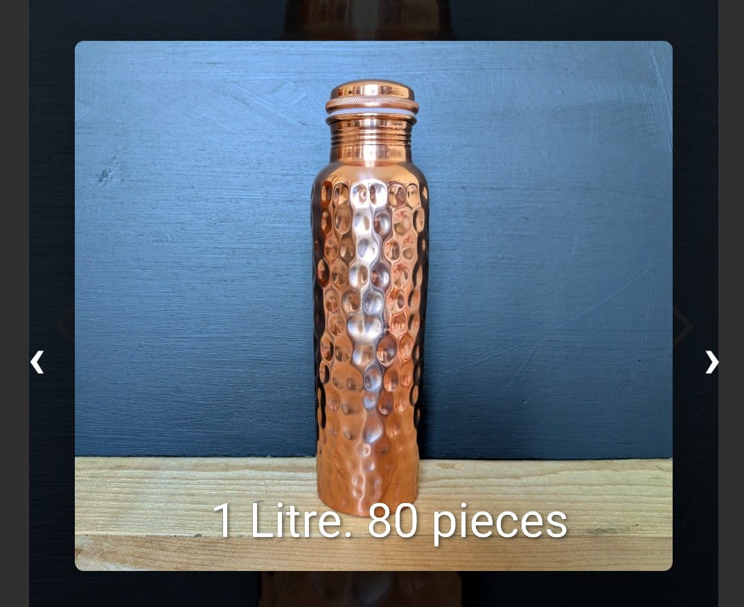 Copper Burfi Bottle Desigan -950 Ml