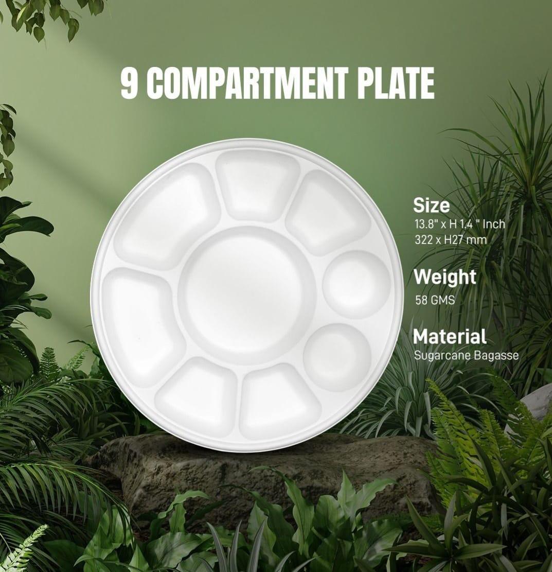 9 CP Meal Tray-25  Pc