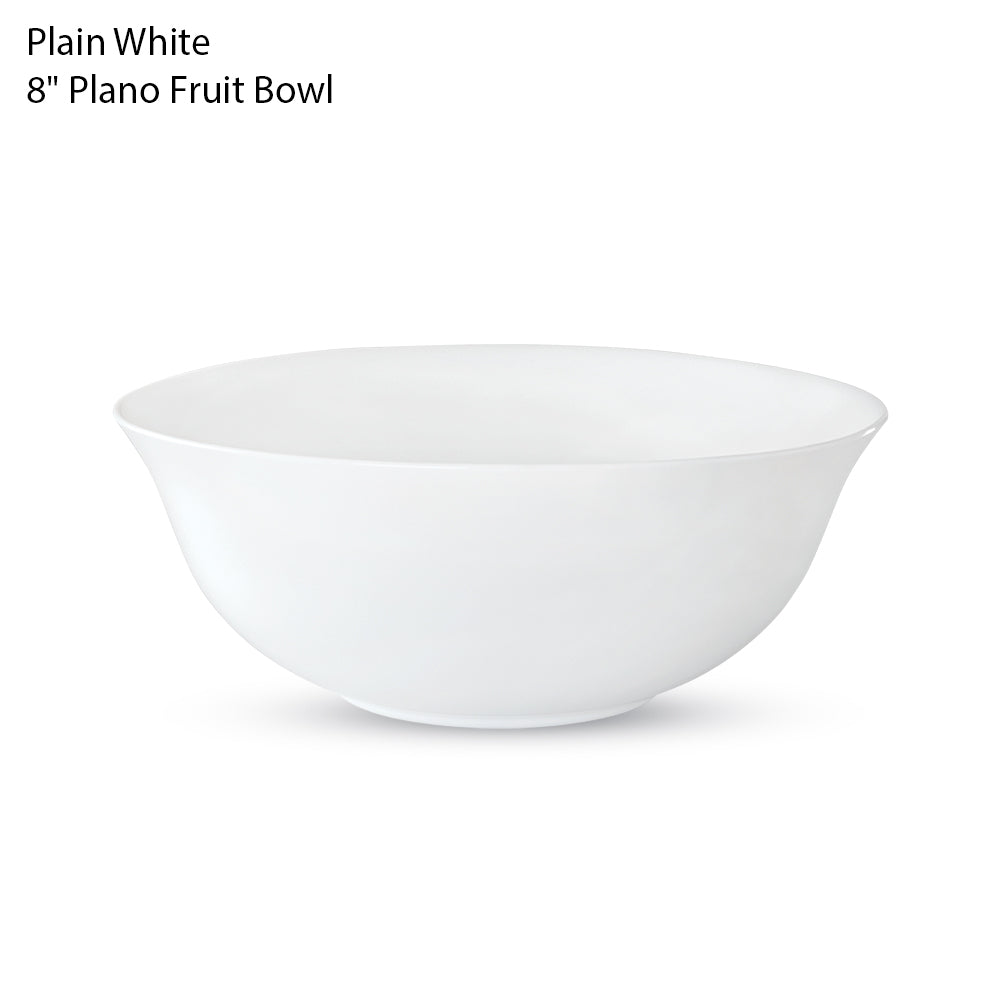 Plain White 8" Plano Fruit Bowl
