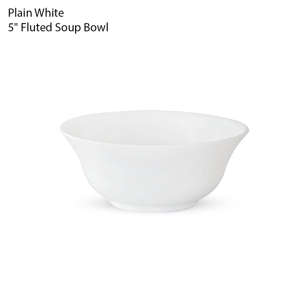 Plain White 5" Fluted Soup Bowl