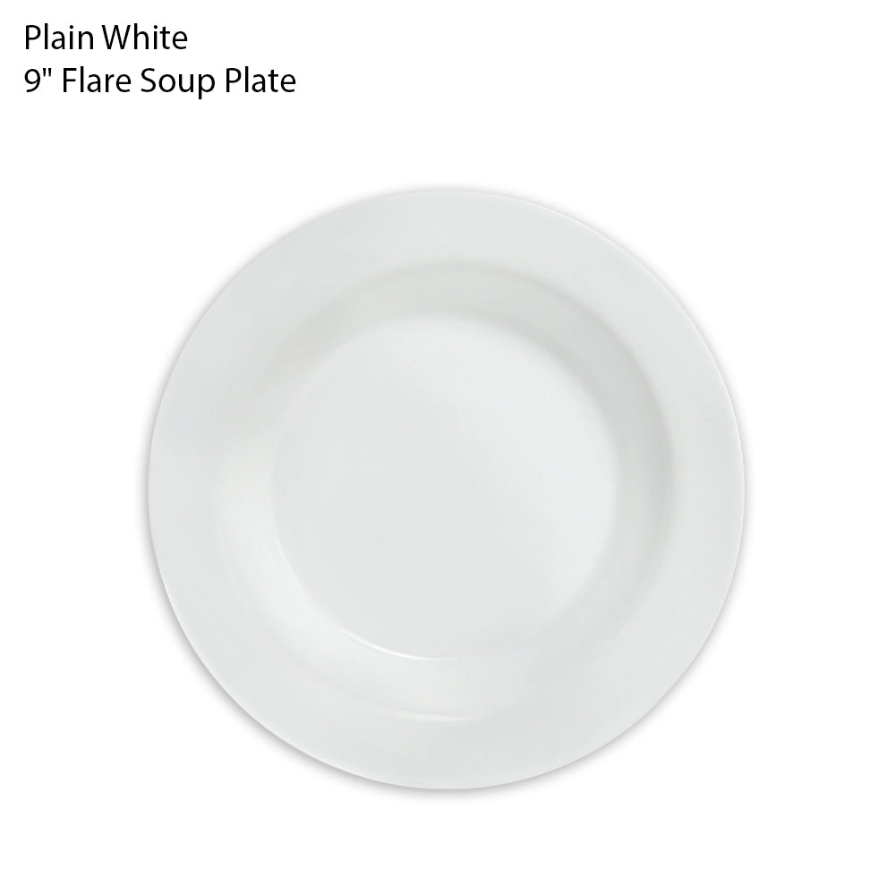 Plain White 9" Flare Soup Plate