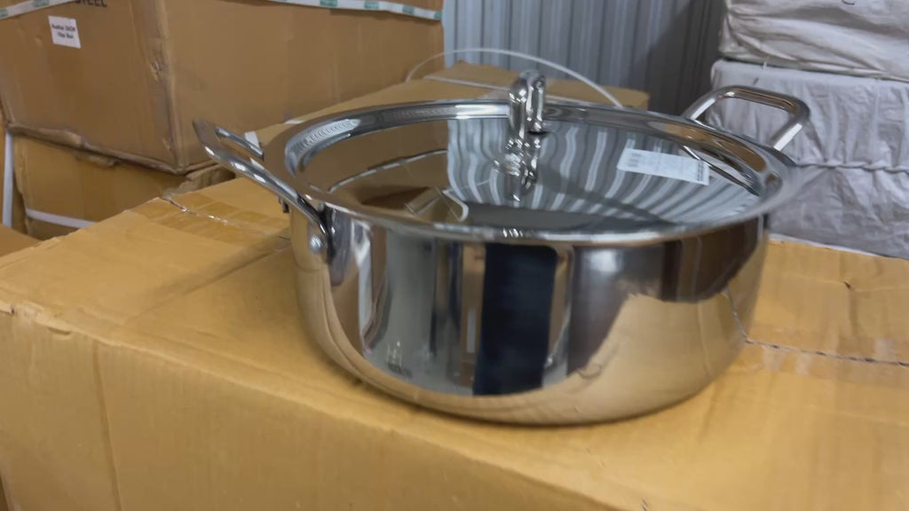 TRIPLY SHALLOW POT /BIRYANI POT WITH SS HANDLE / SS LID 30*36