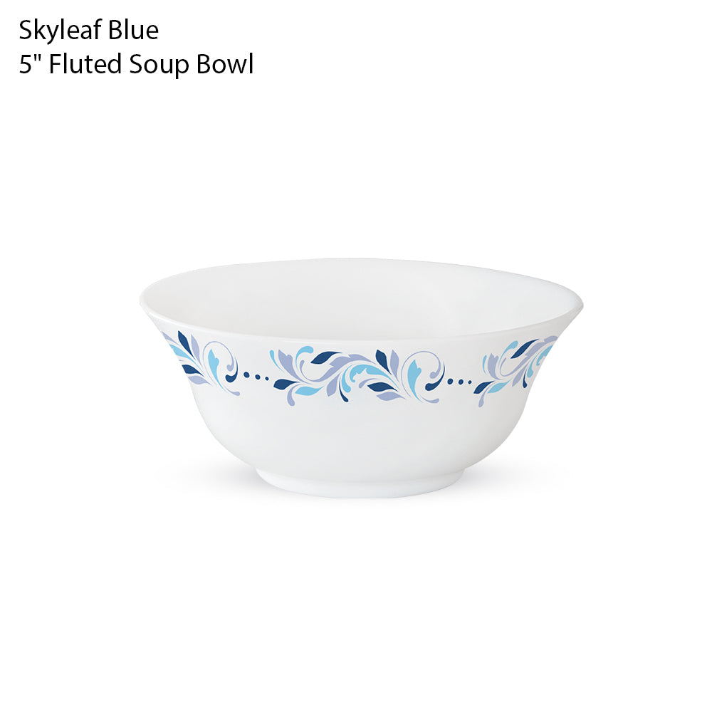 Skyleaf Blue 5" Fluted Soup Bowl