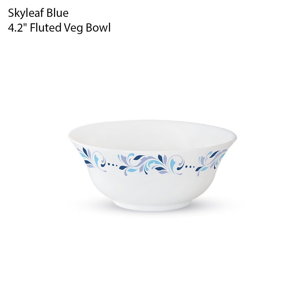Skyleaf Blue 4.2" Fluted Veg Bowl
